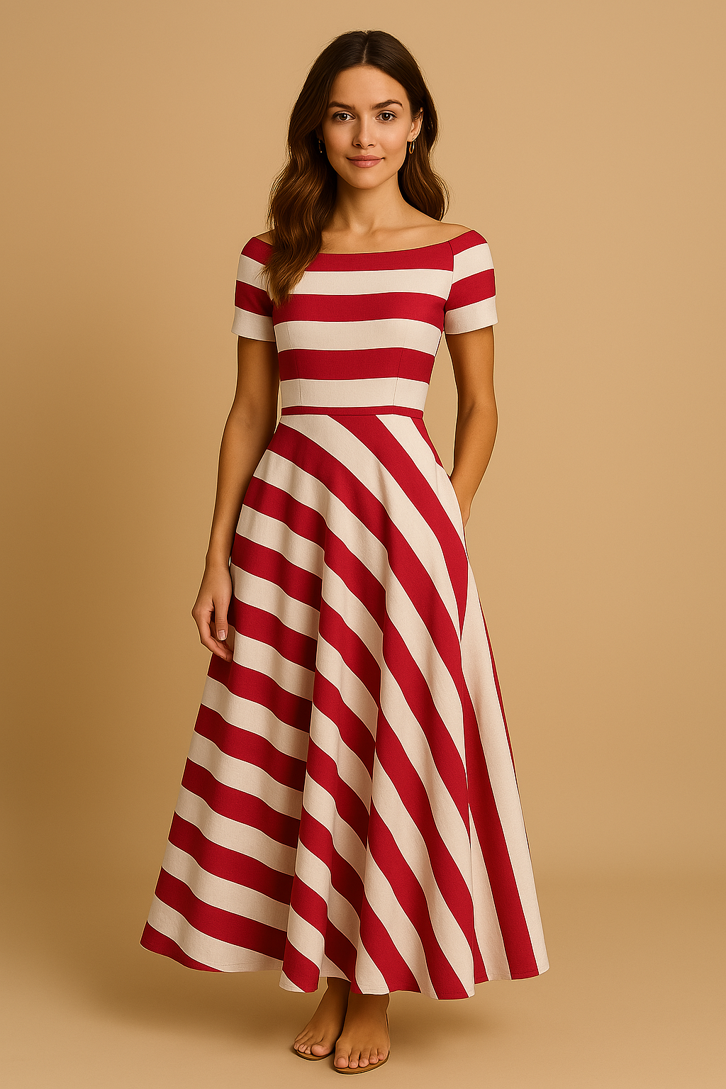 Nicole™ | Elegancka Sukienka w Paski