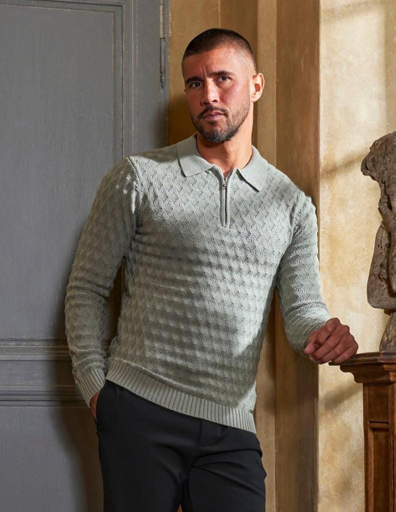 Hayden Pletená polokošile Sage Knit Polo